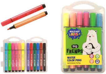 Фломастеры Mazari Big Friends M-5098-12 (12 цв)