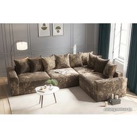 Угловой диван Мебельград Монреаль-3 Стандарт (тиффани коричневый/мора бежевый)