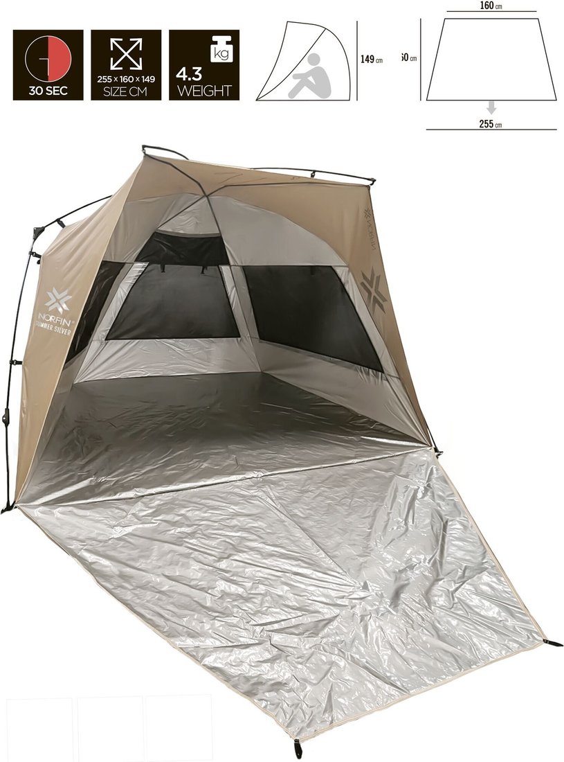 

Палатка пляжная Norfin Summer Silver NF (коричневый)