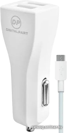 Автомобильное зарядное Digital Part CC-231 (с кабелем microUSB)