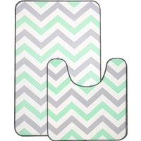 Набор ковриков Вилина Зигзаги 7060-22002 (50x85, 50x52, серый/голубой)