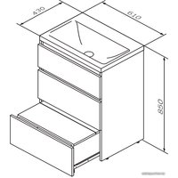  AM.PM Тумба под умывальник Gem S 60 M91FSX0602GM (3 ящика, графит)