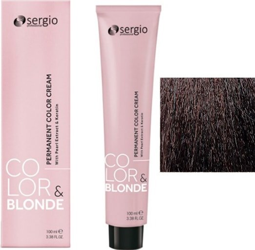 

Крем-краска для волос Sergio Professional Color&Blonde 4.31 коричневый золотисто-пепельный глазированный