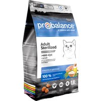 Сухой корм для кошек Probalance Sterilized (для кастрированных котов и стерилизованных кошек, с курицей) 1.8 кг