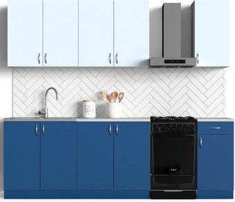 Готовая кухня S-Company Клео Колор 2.0 (темный синий/лазурный)