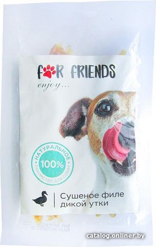 Лакомство для собак For Friends Сушеное филе дикой утки 50 г