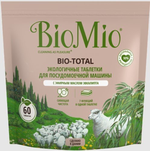 

Таблетки для посудомоечной машины BioMio Экологичные 7-в-1 с эфирным маслом эвкалипта 60 шт