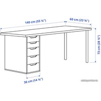 Стол Ikea Лагкаптен/Алекс 094.321.65 (черно-коричневый/белый)