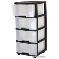 Комод Keter Drawer System 4X20L (прозрачный/черный)