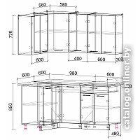 Готовая кухня Интерлиния Мила Лайт 1.2x1.6 (персидский жемчуг) в Мозыре