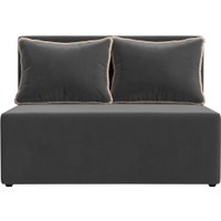 Диван Лига диванов Лагуна (велюр серый/кант велюр бежевый)