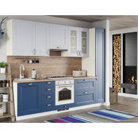 Готовая кухня МК Стиль Chalet 2.6 м (массив айс/массив деним)