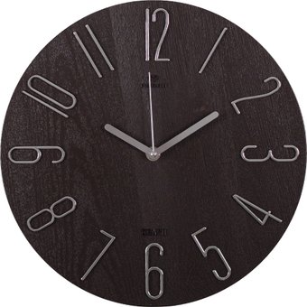 Настенные часы Рубин Классика 3010-004 (коричневый/серебристый)