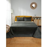 Набор текстиля для спальни Vip Camilla 240-260 (косичка, темно-серый)