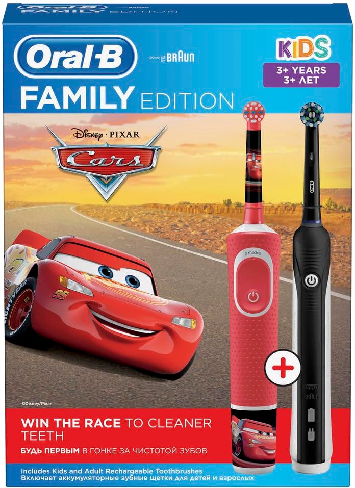 

Комплект зубных щеток Oral-B Pro 1 Cross Action и Kids Cars D16.513.1U + D100.413.2K