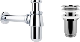 Сифон Wellsee Drainage System 182103004 (сифон, выпуск, хром)