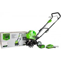 Мотокультиватор аккумуляторный Greenworks G40TLK4 (с АКБ 4 Ah)