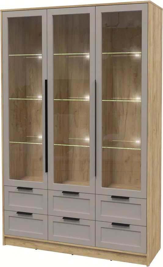 

Шкаф-витрина Интерлиния Концепт Тренд КТ-ШВ3 с подсветкой (дуб золотой/луна)