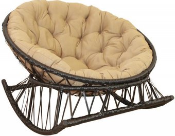 Кресло-качалка Garden Story Папасан на полозьях 8055 (коричневый/бежевый)