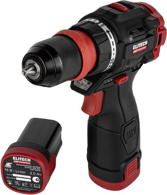 Дрель-шуруповерт ELITECH CD 16UL2 E2201.078.01 (с 2-мя АКБ, кейс)
