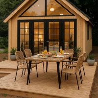 Садовый стул AksHome Bergamo (PE, иск.роттанг, черный+коричневый)