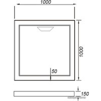 Душевой поддон WeltWasser WFS 100/15 100x100