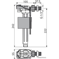 Впускной клапан Alcaplast A160-1/2"-BL-01