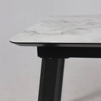 Кухонный стол Lepremo AV 1209 HPL+МДФ раздвижной 1200-1600x800 (виктори натуральный/черный)