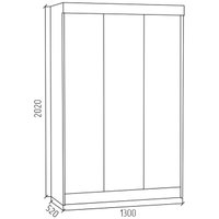 Шкаф-купе МДК СК1 3-х створчатый 2020x1300x520 (белый)