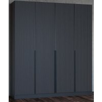 Шкаф распашной Феникс ФР№6 4-x cтворчатый (графит/графит софт, ручки черные) в Солигорске