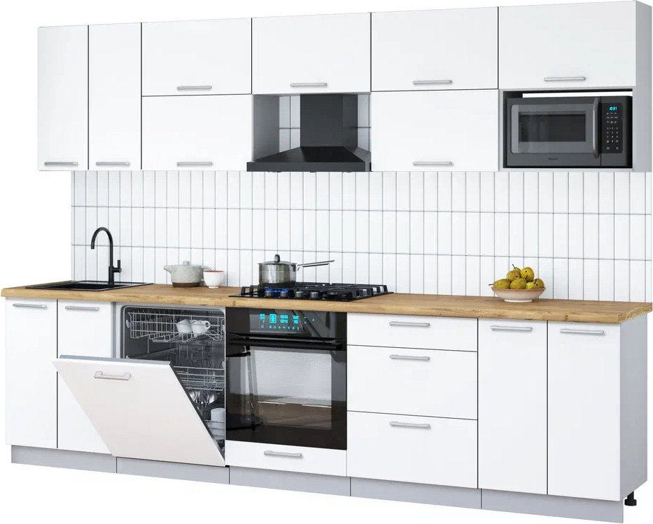 

Готовая кухня Интерлиния Мила Gloss 3.0-ПМ2 (белый/белый/дуб бунратти)