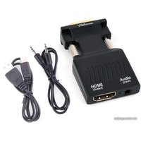 Адаптер USBTOP VGA - HDMI - jack 3.5 мм Pro Mini (черный)