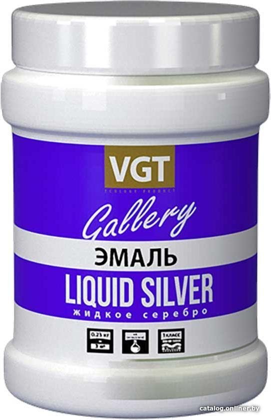 Эмаль VGT Универсальная Металлик ВД-АК-1179 230 г (жидкое серебро)