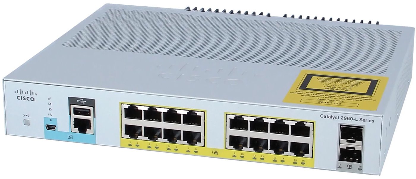 

Управляемый коммутатор 2-го уровня Cisco Catalyst WS-C2960L-16PS-LL