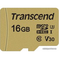 Карта памяти Transcend microSDHC 500S 16GB + адаптер