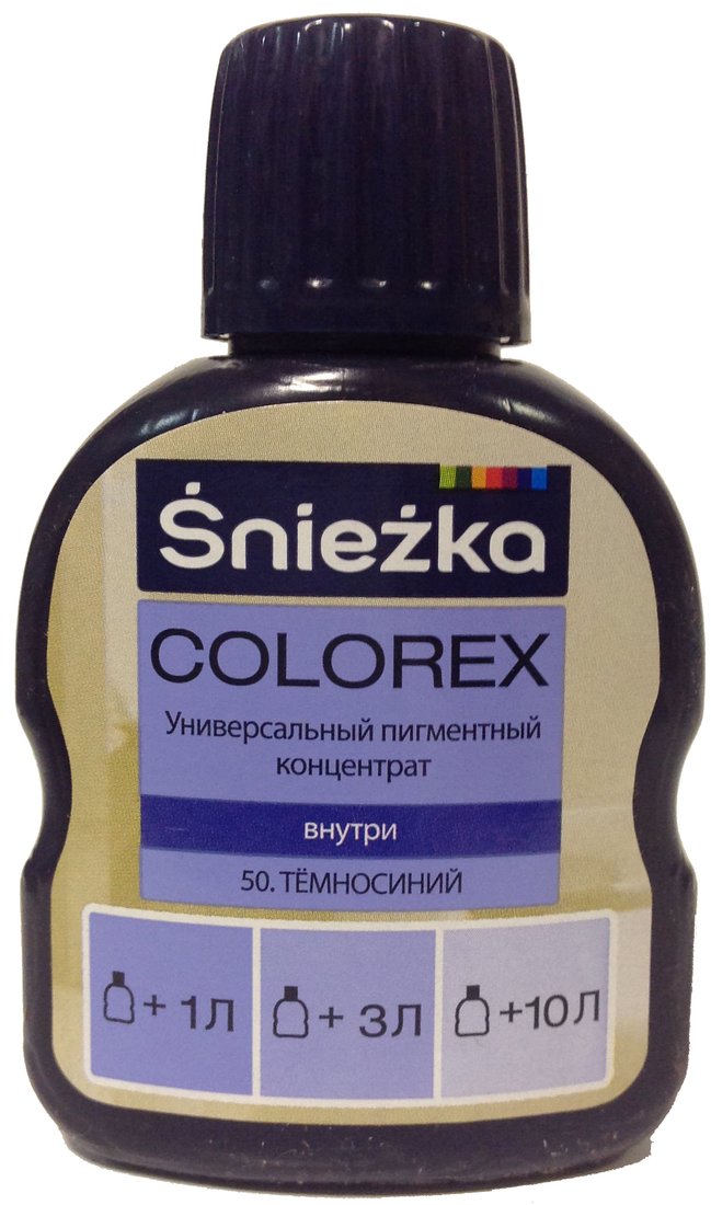 

Колеровочная краска Sniezka Colorex 0.1 л (№50, синий темный)