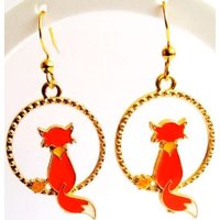 Серьги Handmade ИП Егорова Осенний Лис с кленовыми листьями
