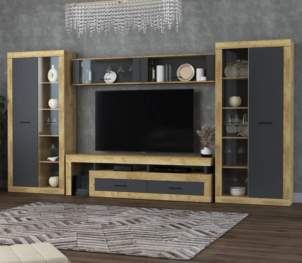 

Горка Интерлиния Loft-10 Гостиная-6 (дуб золотой/антрацит)