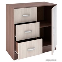 Комод Стендмебель Бася КМ-553-М 3 ящика 1 створка (ясень шимо светлый/темный)