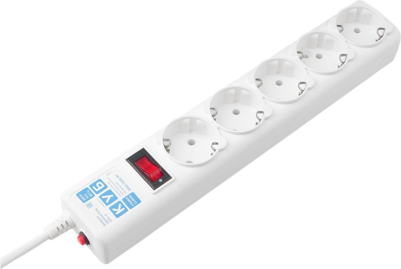 Сетевой фильтр Power Cube 5 розеток, белый, 1.9 м (SPG-B-6-WHITE)