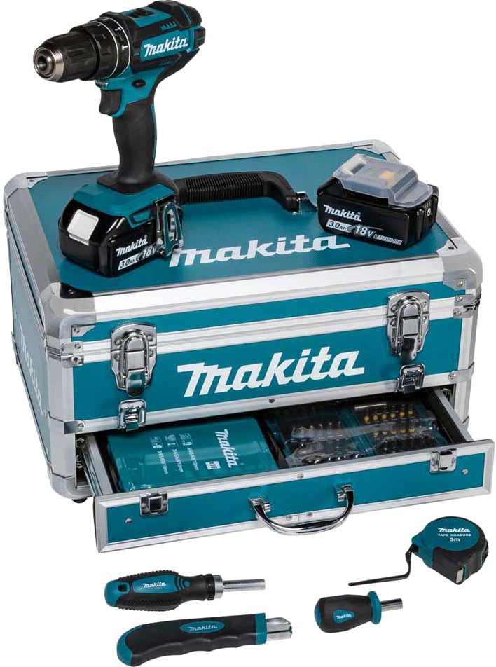 

Ударная дрель-шуруповерт Makita DHP482RFX9 (с 2-мя АКБ, кейс, оснастка)