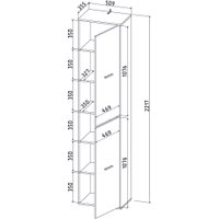 Шкаф распашной Интерлиния Skill-21 (2) (белый/белый)