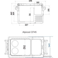 Компрессорный автохолодильник Alpicool CF45 (без адаптера 220В)