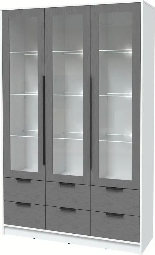 

Шкаф-витрина Интерлиния Концепт КТ-ШВ3 с подсветкой Глосс (белый платинум/дуб серый)