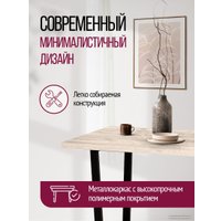 Кухонный стол Millwood Лофт Уэльс Л 120x70x75 (36 мм, дуб белый Craft/металл черный)