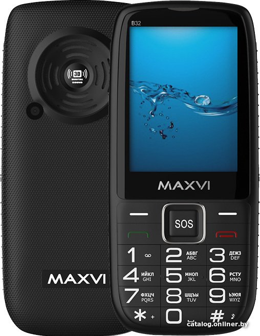 Кнопочный телефон Maxvi B32 (черный)