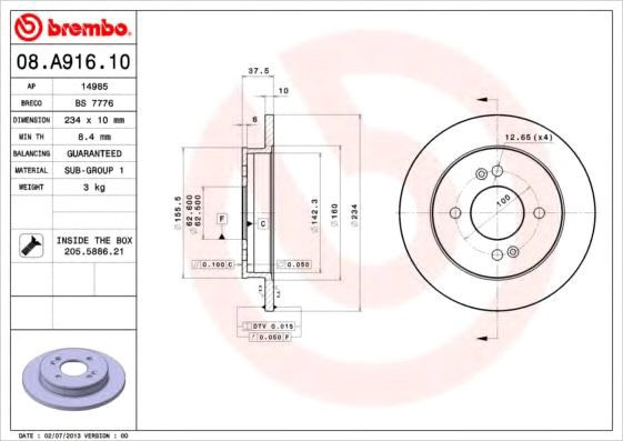 

Brembo 08A91610