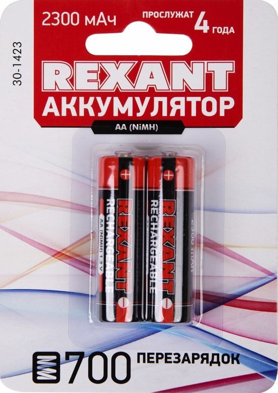 

Аккумулятор Rexant AA 2300mAh 2шт 30-1423