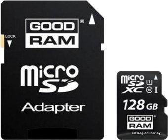 Карта памяти GOODRAM microSDXC (Class 10) 128GB + адаптер [SDU128GXCUHS1AGRR10]