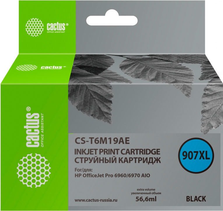 

Картридж CACTUS CS-T6M19AE (аналог HP 907XL)